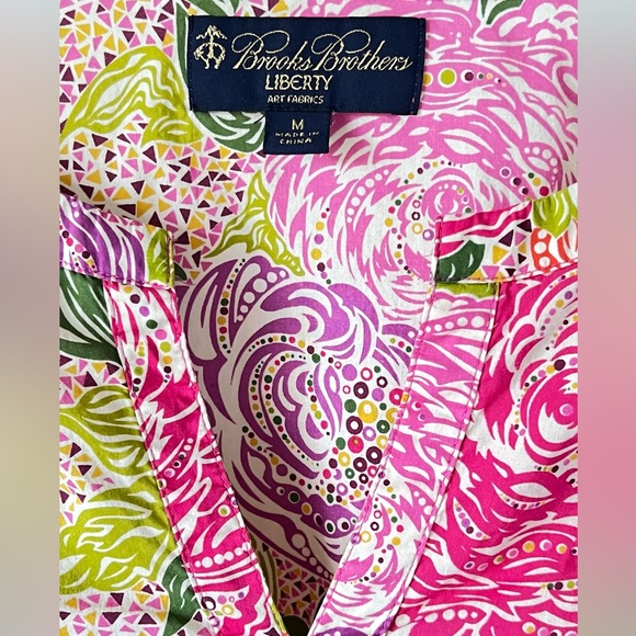 Brooks Brothers Liberty Arts Print and Green Floral Print Tunic Size Medium - Picture 3 of 12